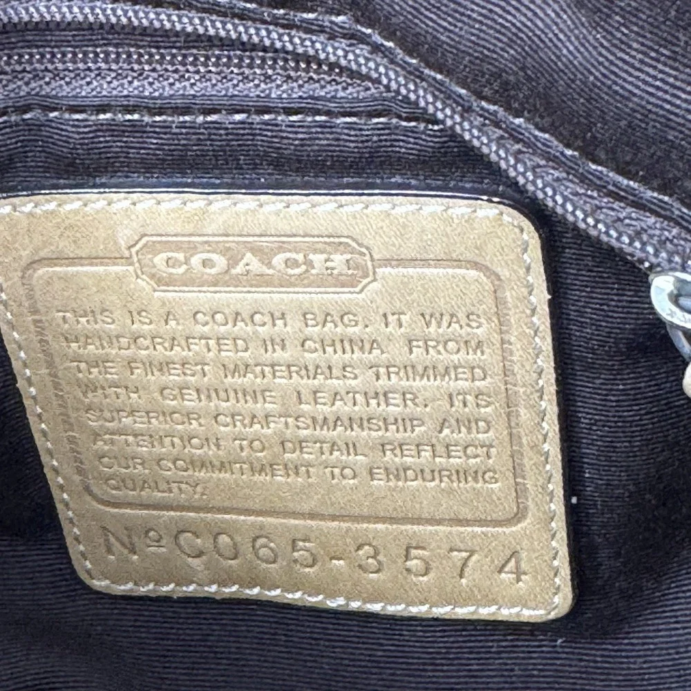 Y2K COACH Purse Monogram Brown & Beige 2000's Vintage‎ Shoulder Bag